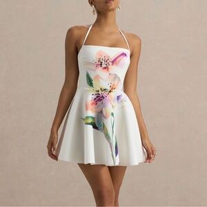 Club L London Floral Halter Mini Dress Size 4